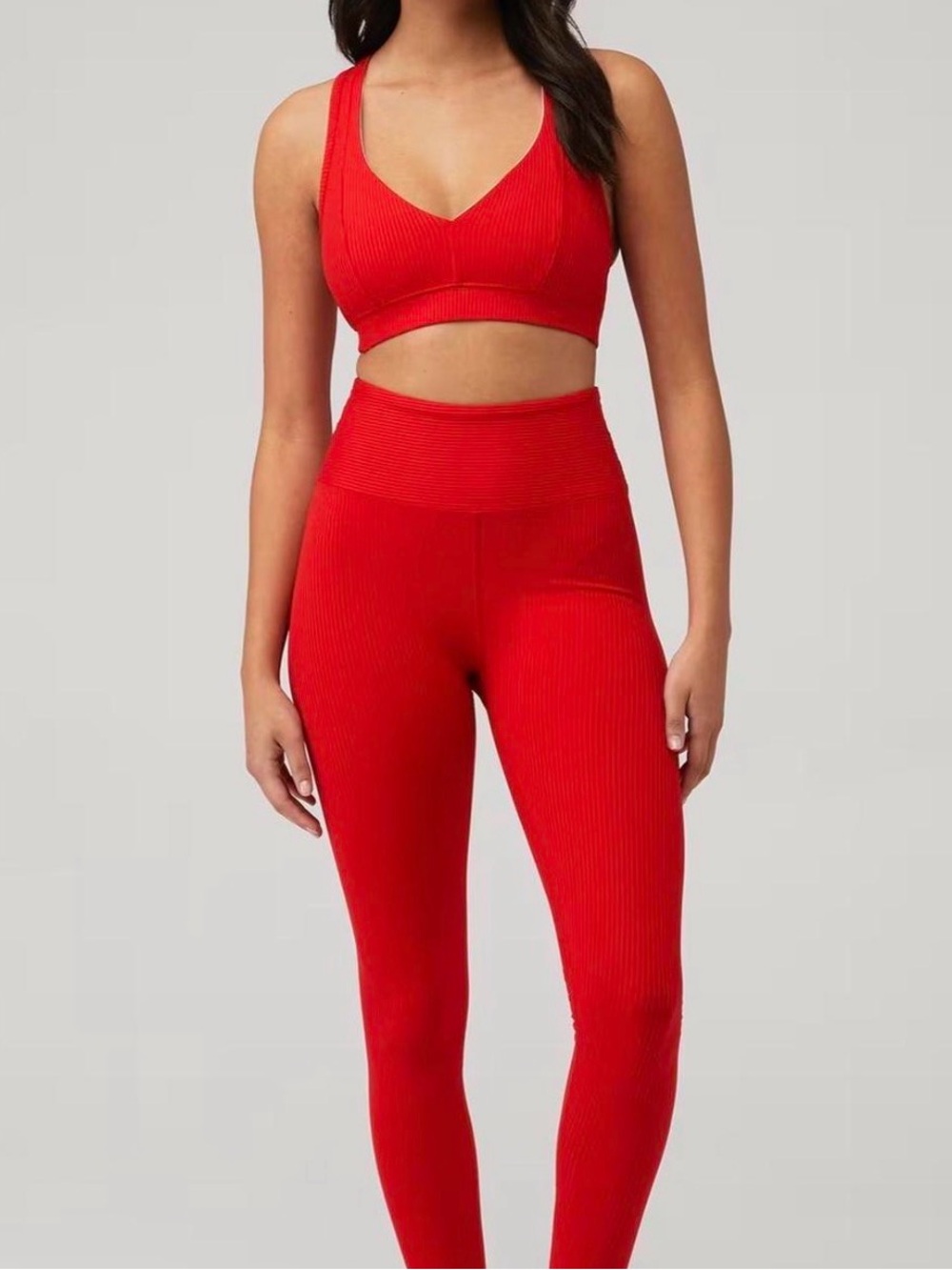 Year of Ours Ribbed Red Seamless Active leggings only